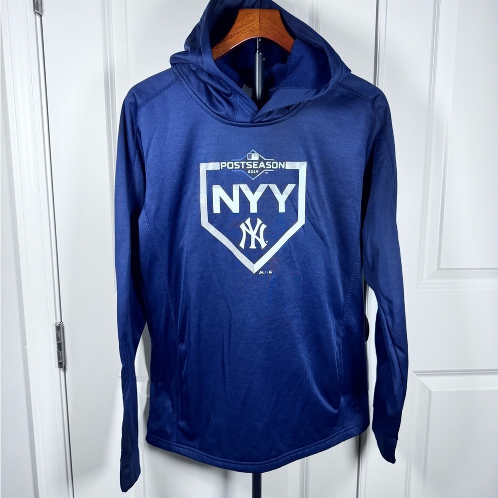 New York Yankees 2019 Postseason Hoodie Navy MLB Boys XL 18 Athletic Baseball